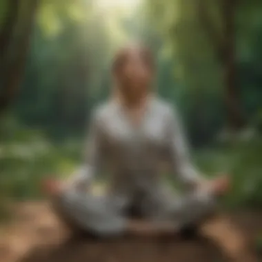 Tranquility in Nature Woman meditating in nature