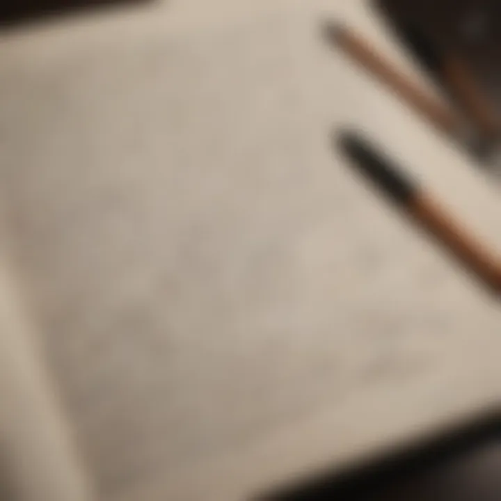 A close-up of a journal page filled with handwritten notes and doodles, symbolizing personal exploration.