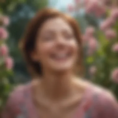 Flourishing Joyful Essence Blossoming Happiness From Within