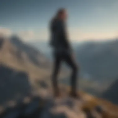 Confident woman standing on mountain top