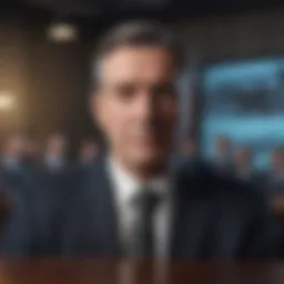 Illustration of a boss overlooking a team