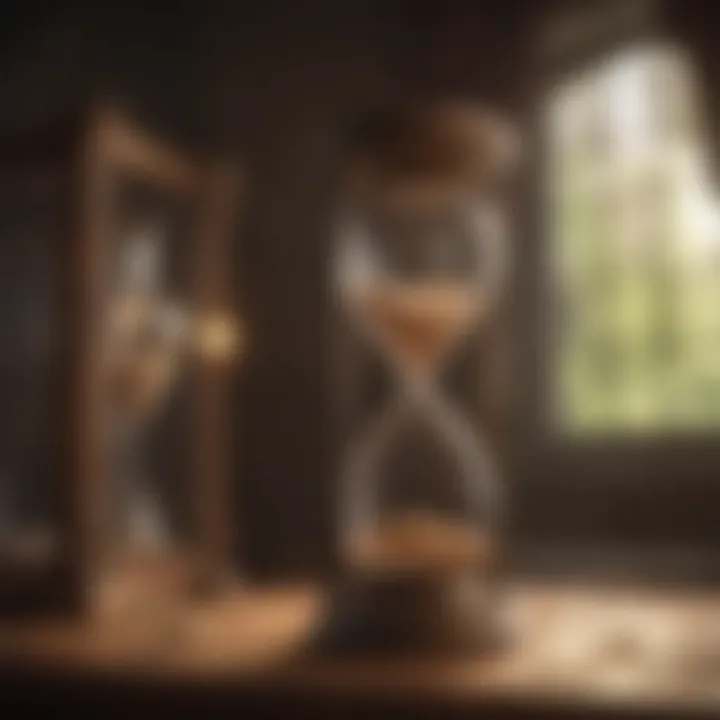 Broken hourglass representing the passage of time in a failing marriage