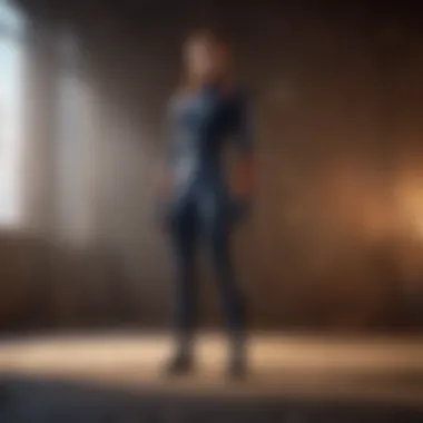 Empowered Individual Standing Tall Empowered individual standing tall against a vibrant backdrop