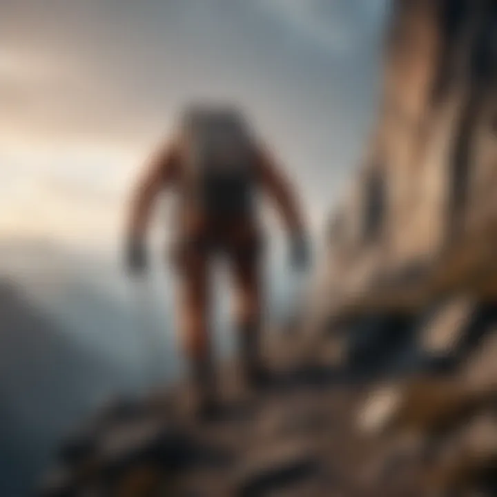 A mountain climber showcasing resilience and determination