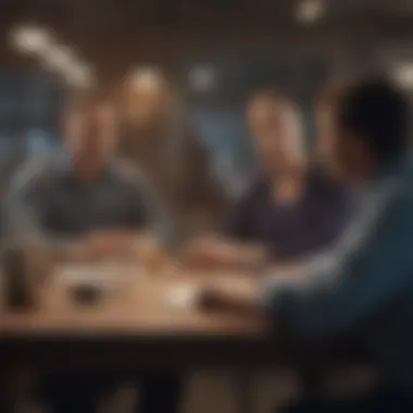 Fostering Collaboration for Enhanced Trust A diverse group of employees collaborating on a project