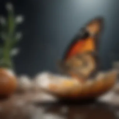 Metamorphosis Towards Freedom A butterfly emerging from a cocoon as a metaphor for transformation