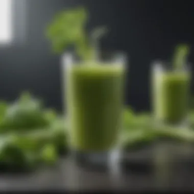 Freshly extracted celery juice in a glass