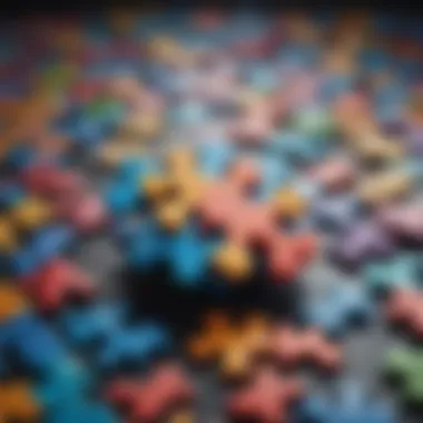 Interconnected Positivity Mosaic of colorful interconnected puzzle pieces symbolizing positive relationships