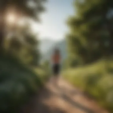 Embracing Movement for Wellness A motivational scene of an individual jogging along a scenic path, embodying vitality.