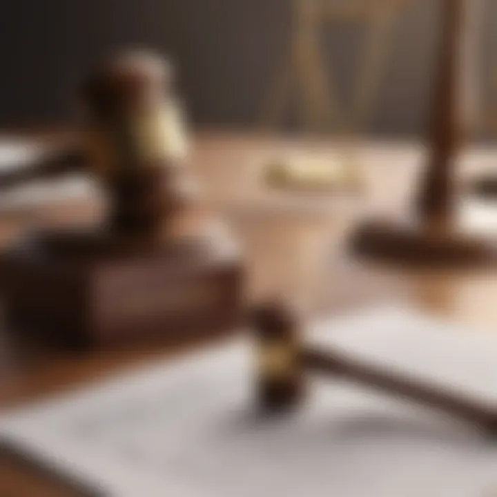 A legal document and a gavel symbolizing essential legal considerations for startups.