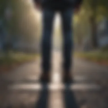 Choosing Your Path A person standing at a crossroads symbolizing choices in life