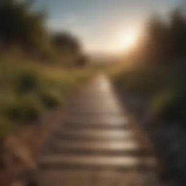 A pathway leading towards a bright horizon symbolizing personal growth