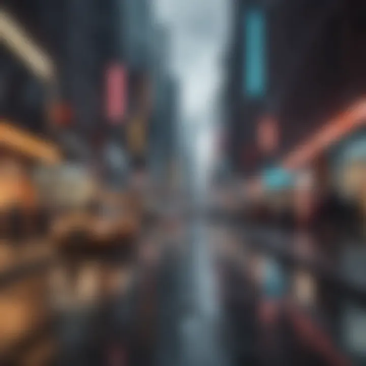 A vibrant cityscape representing social dynamics and interactions.