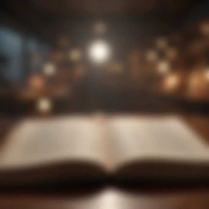 An open book with quotes reflecting wisdom and insight