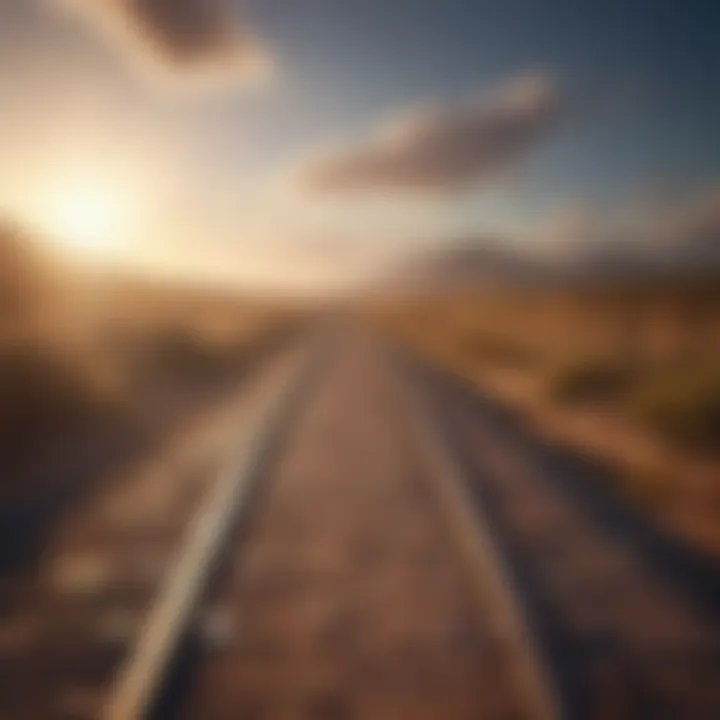 An open pathway leading towards a bright horizon symbolizing a journey of transformation