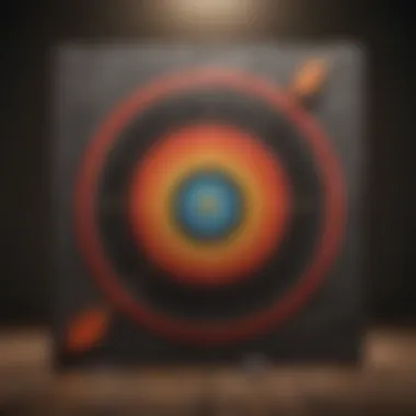 A target board with an arrow hitting the center symbolizing goal achievement
