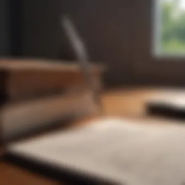 A journal with motivational quotes and a pen