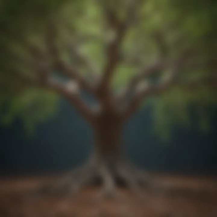 Illustration of a tree with various branches symbolizing portfolio diversification