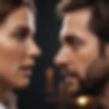 Depiction of non-verbal communication between partners