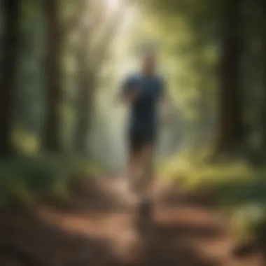 Person engaging in outdoor exercise, enjoying physical activity amidst nature