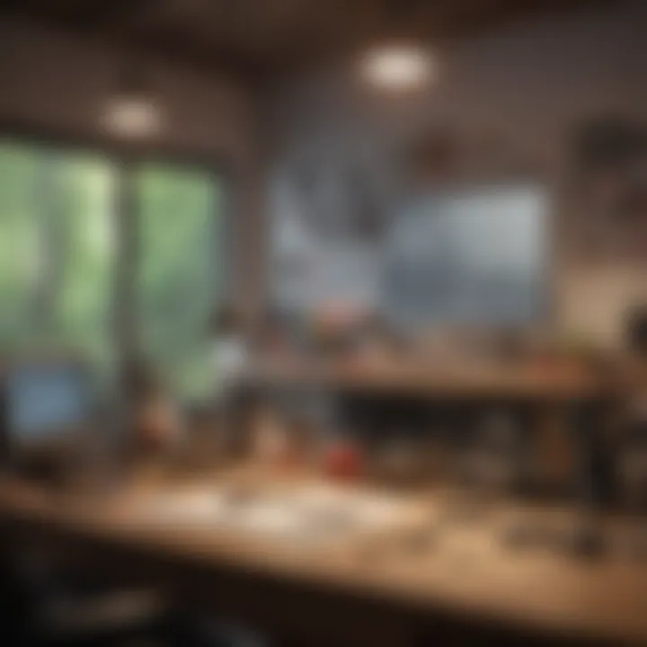 An organized workspace with tools for success