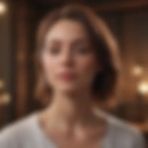 Elegant woman practicing mindfulness