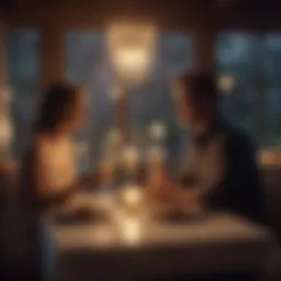 Couple enjoying a candlelit dinner