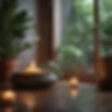 Creating a Calming Meditation Environment A calming meditation space adorned with plants and candles