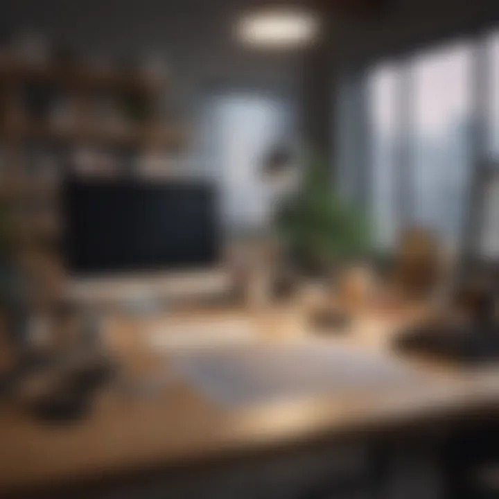 An organized workspace that promotes productivity and focus