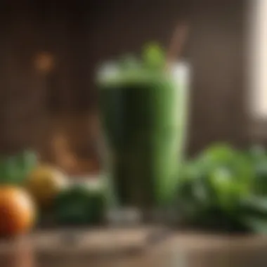 Green smoothie with kale and spinach