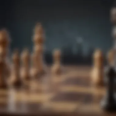 Tactical Leadership Planning Strategic chessboard with leadership pieces