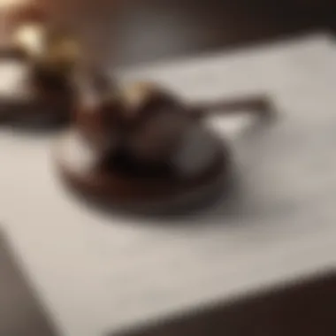 A gavel resting on a legal document symbolizing business compliance