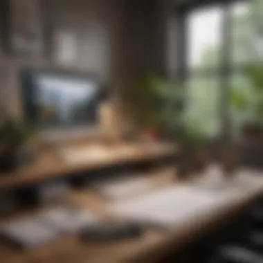 Optimized Workspace for Enhanced Productivity A well-organized workspace with a planner and digital tools