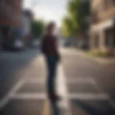 A figure standing at a crossroads representing choices