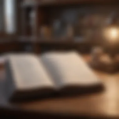 Insights from Literature An open book with highlighted text and notes on a desk