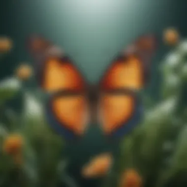 A butterfly emerging from its chrysalis, symbolizing transformation and growth