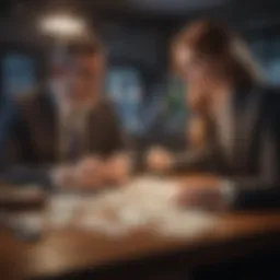 A financial consultant advising clients on investment opportunities.
