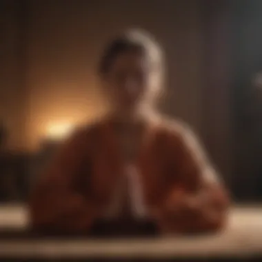 Meditation practice promoting emotional awareness A close-up of a person meditating in a peaceful environment