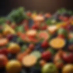 Colorful assortment of fruits and vegetables