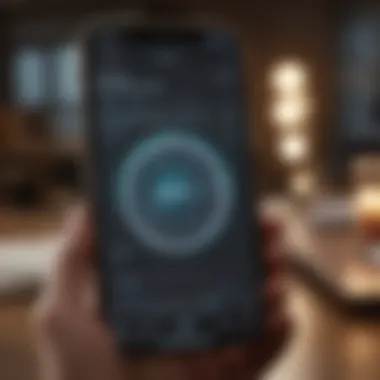 Productivity App for Task Tracking An individual using a productivity app on a smartphone to track tasks and deadlines.