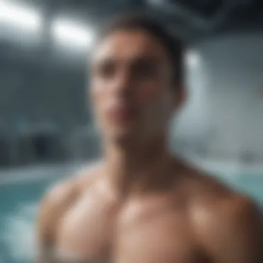 Revitalization: The Athlete's Cold Recovery An athlete emerging from an ice bath with a look of rejuvenation