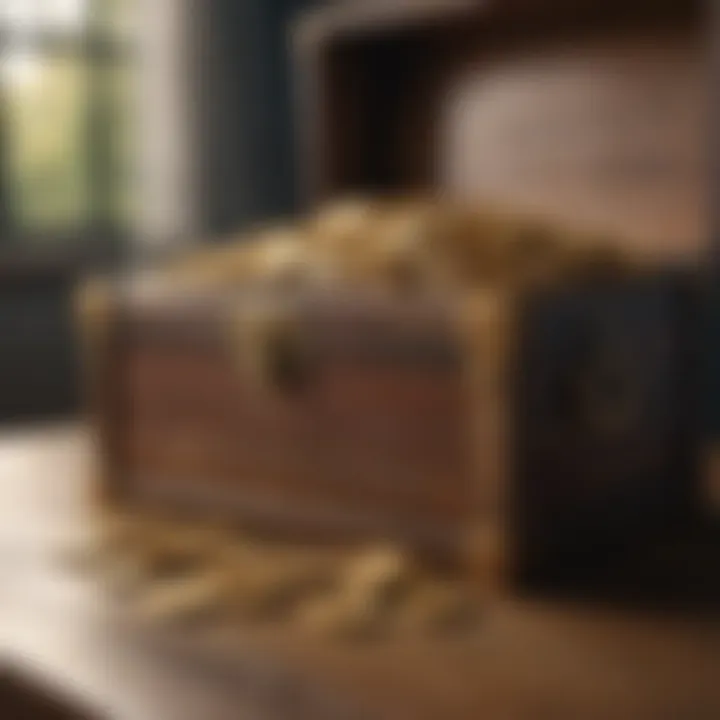 A treasure chest filled with gold coins representing wealth creation