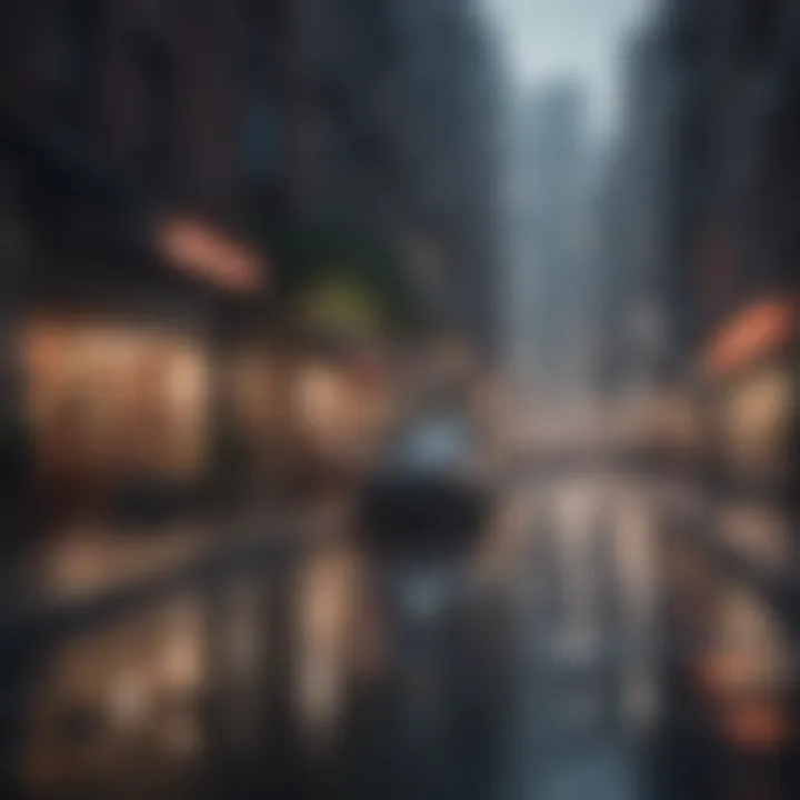 Photograph capturing the essence of solitude in a bustling cityscape