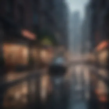 City Serenity Photograph capturing the essence of solitude in a bustling cityscape