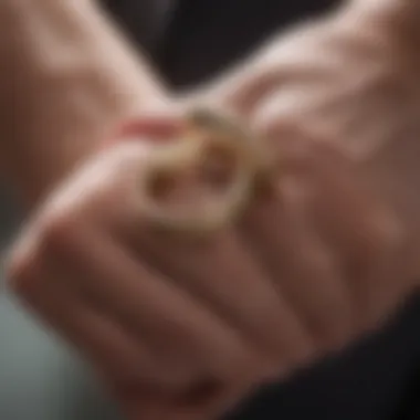 Close-up of intertwined fingers with wedding rings