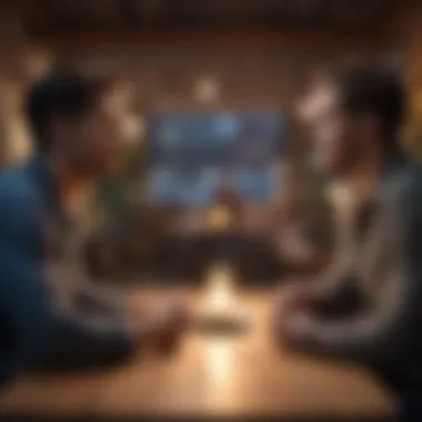 Deep Conversation Between Engaging Individuals An engaging duo engaging in a deep conversation
