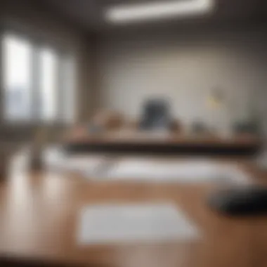 Symbol of Professional Apathy An empty office desk symbolizing lack of motivation
