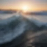 Close-up of icy water waves in a tranquil setting