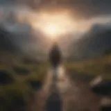 A serene landscape representing inner peace amidst chaos
