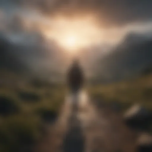 A serene landscape representing inner peace amidst chaos